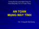 Bài giảng An toàn mạng máy tính: Chương 2a - ThS. Tô Nguyễn Nhật Quang